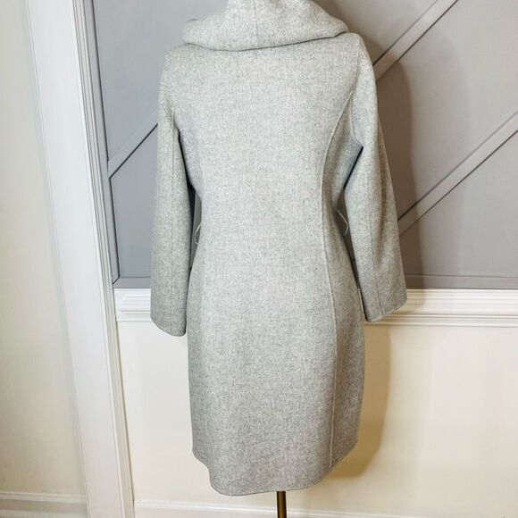 Theory Gray Wool / Cashmere Blend Wilrose Winsome Hooded Coat Size Large - Picture 10 of 14